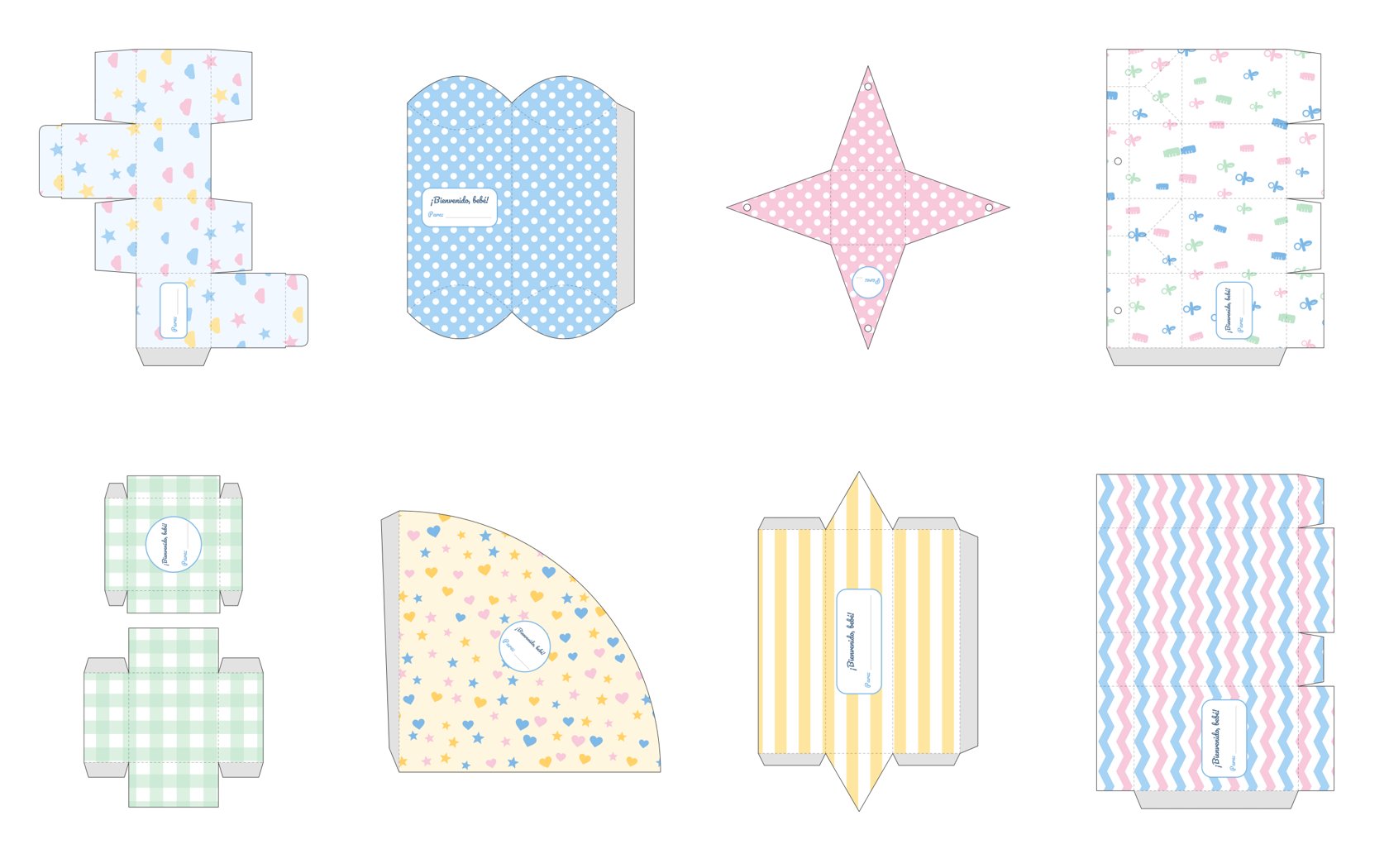 Cajitas decoradas del tema Baby Shower